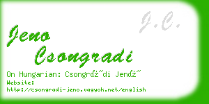 jeno csongradi business card